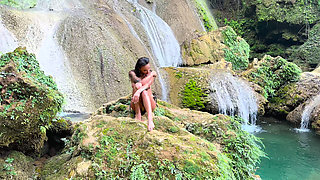 Monika Fox In Yellow Bikini At Waterfall