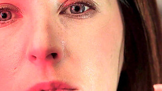 Petite Brunette Close up Smoking Tease