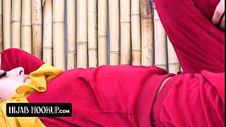 Hijab hookup - nice arab beauty leaves her trainer to spread her and work on her orgasms