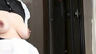 Fair-skinned F-cup Beauty in a Maid Outfit Revealed Her Sweet and Honest Side During a Private Encounter
