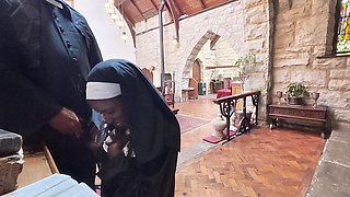 Taste of Curiosity The nun sucks off the priest's cock