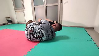 Zac wrestling Samantha great match