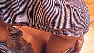 Asian Maid Riding Big Cock