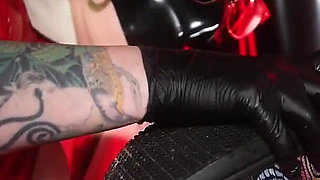 Rubber Nurse Takes a Cum Sample