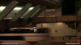 Hot Euro babe anal fucked in public