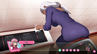 Oral action in a manga visual novel featuring big boobs and tons of fun