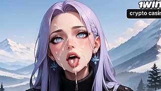 Snow Queen's Milk Spray Orgasm in Alpine Peaks