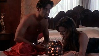 Babe brunette pornstar riding a dick after she sucks it