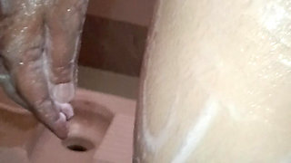 Aunty showing bathroom