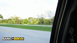 Bangbros - rei sky shows her tits on the bus and gets fucked hard with her arse shuddering from every shovel
