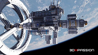 Nexus-3 Orbit Station Meta Gives Sloppy Blowjob, Deepthroat & Hard Doggystyle Assfuck Until Cum on Tits