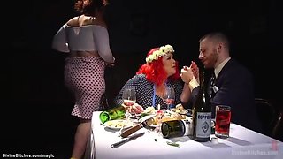 BBW Femdom Threesome Pegging Submissive Man Anal Bondage