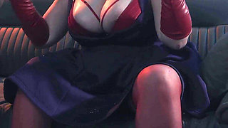Spitting Blowjob Smoking MILF - Dominant Bitch in Glasses & Leather Gloves Edges & Bites Cock
