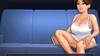 Summertime saga: cougar MILF caught a guy with his big dick in his hands ep 153