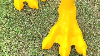 Expectation Walking on Majestic Silicone Paws. Reality Me Trying Not to Faceplant in the Grass While Filming