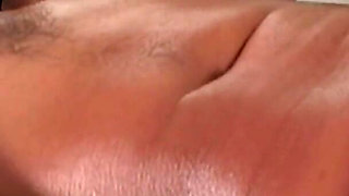 Brunette MILF Drains Cock with Oiled Feet