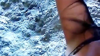 Sexy Latina skinny teen Yoha lets strangers fuck her on the beach