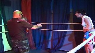Blonde Mature Babe's Dripping Rosebud Gangbang in Wrestling Ring