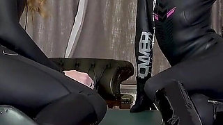 CFNM Wetsuit JOI & Cum Count Down with Ariel & Lucy