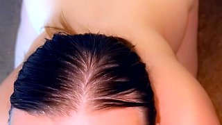Hot POV homemade blowjob with brunette girlfriend