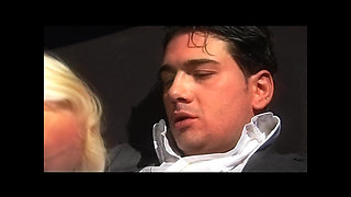 Wonderful Busty Blonde MILF Fucks a Big Vintage Cock Cumming with a Handjob