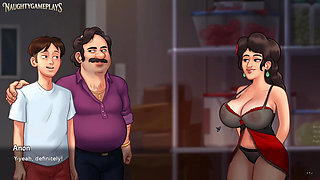 Husband, Wife & Wife's Lover Have a Threesome With Some Anal - Summertime Saga Part 41 By DarkCookie