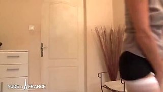 Sublime blonde cougar in sexy white lingerie gets pounded hard at our guest house