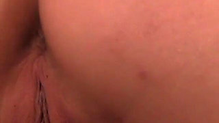 Arial Rose gets naked and does good blowjob with big cock from gloryhole