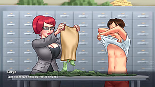 Perverted Exhibitionist Stepmom Wanted To Do It In The Office - Summertime Saga