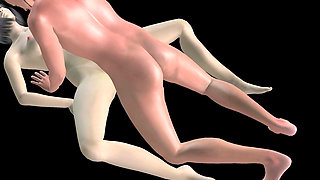 Animated 3D Porn - Asian Man Fucking Beautiful Girl in Missionary Pussy & Ass Creampie