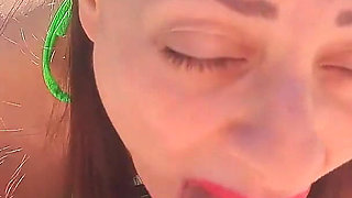 Big Dick Blowjob by the Pool. Amateur Cum in Mouth POV
