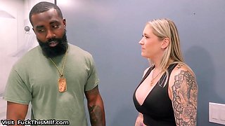 Curvy blonde milf embraces interracial anal passion in hotel swingers