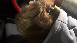 I suck his warm cock in public parking, while snowing