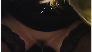 Horny German Model In Public Toilet Enjoys And Pisses And Watched By Worker With Leather