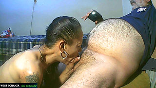 Cougar Cum Swallow - on Her Knees Sucking My Cock