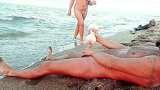 Crazyfamily 1970 Public Masturbation on the Nude Beach with Big Natural Tits MILF Stepmom