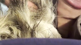 Milfycalla- a Lot of Cum on Brown Fur Hooded Puffer Jacket