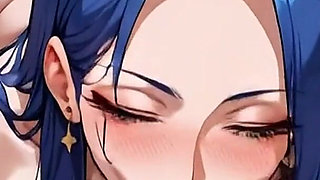 Anime Ai Tattooed Girl Performs Deep Throat