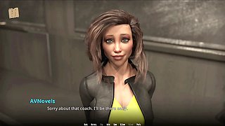 Busty brunette stars in erotic stories visual novel with steamy adventures