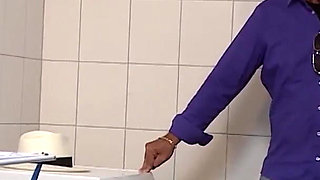 German teen bitch fucked in the bathroom