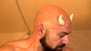 Satyrs with enormous dicks fucking two twinks