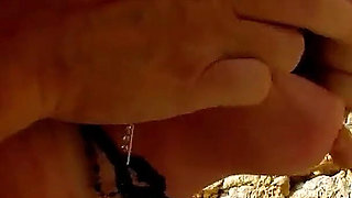 Cameraman fucks curvy mature Dickxy anal while shooting on the beach