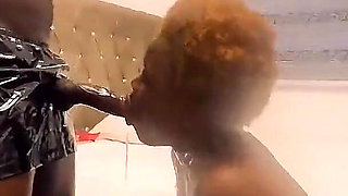 Submissive Anal Slut in Red Fishnet Chained Down and Punished with Anal Fingering