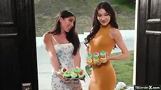 You need twat slurping and 2 transgender princess dicks to get over her