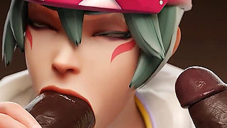 BBC Group Creampie Kiriko Overwatch Animation - Catching Thieves Gone Wrong