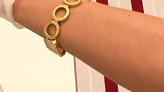 Dominating with giant black pussy dildo