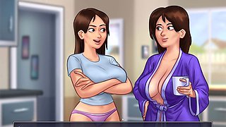 College girls in a cartoon world getting into nipple sucking and fun with sex toys