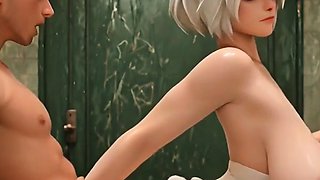 Slim platinum blondes flash tits and fucked on desk bed toil