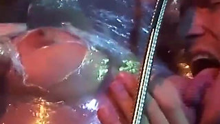 Sub blonde babe gets dp slammed by two horny guys