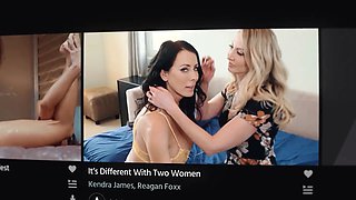 Girlsway - nosey small blondes Chloe Cherry & Athena Rayne explore lesbian sex website after class